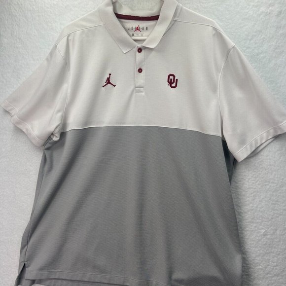 Nike Air Jordan Oklahoma University OU Sooners On Field Polo Shirt Men's Sz XXL - Picture 1 of 9